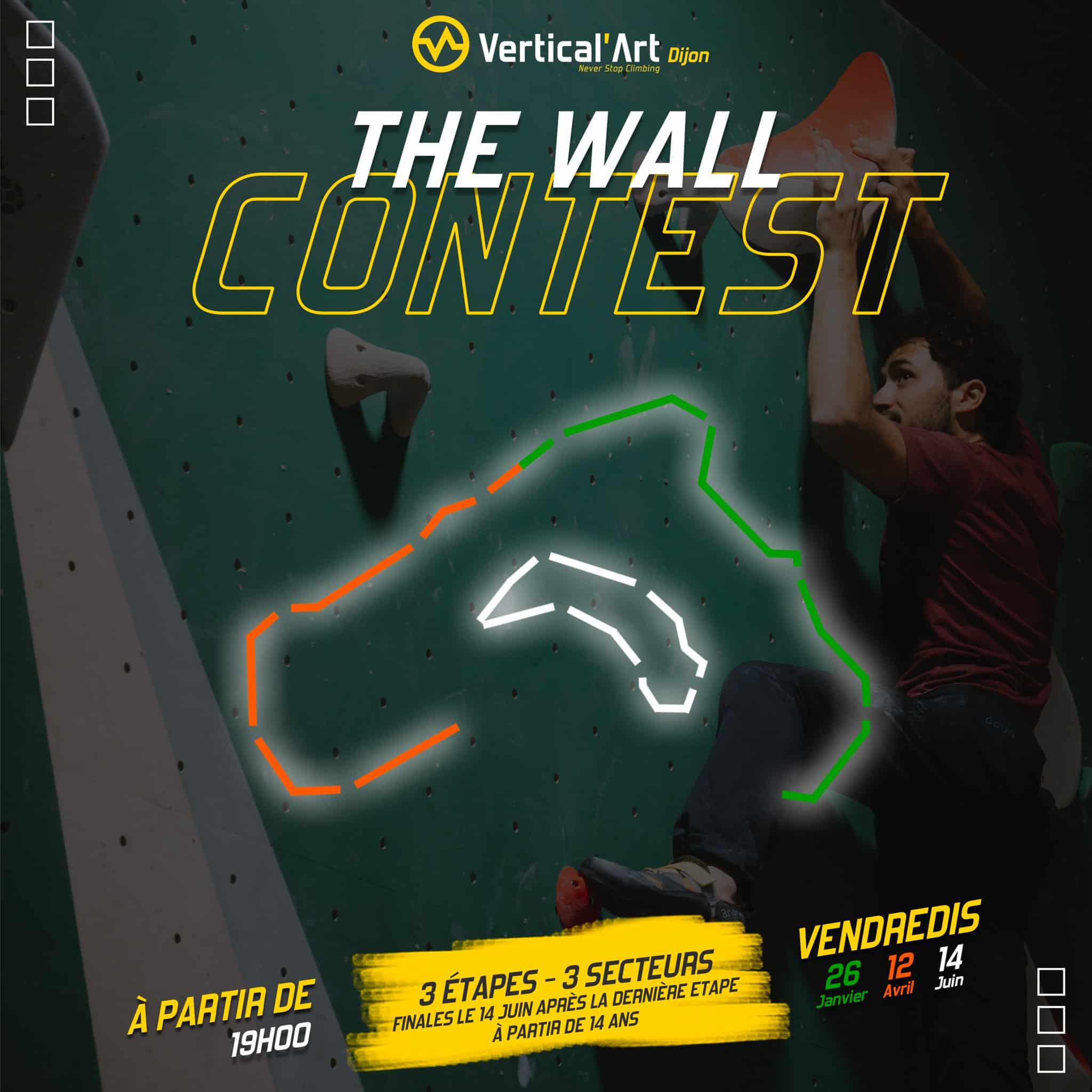 Wall contest #1, contest en 3 étapes avec finales à Vertical'Art Dijon