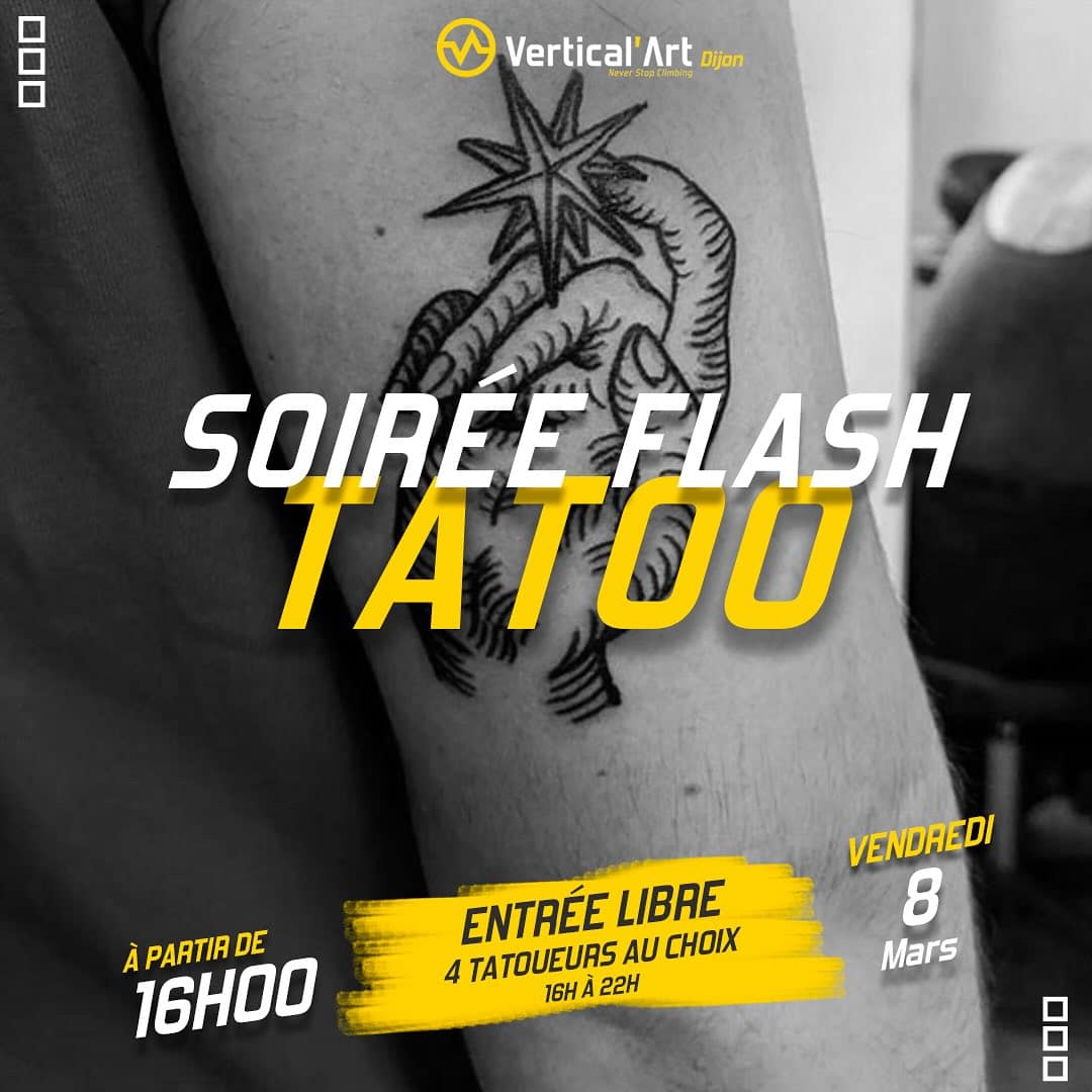 Soirée Flash Tattoo à Vertical'Art Dijon vendredi 8 mars
