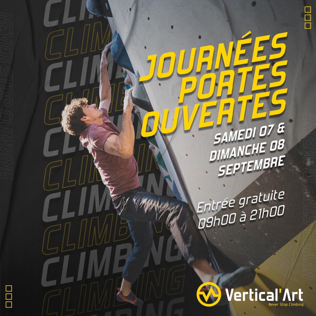 Journées Portes Ouvertes à Vertical'Art Dijon samedi 7 et dimanche 8 septembre : Découvrez l'escalade gratuitement !